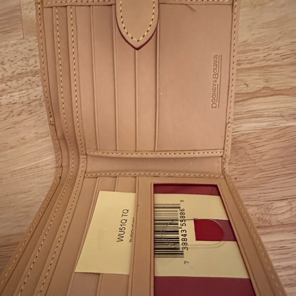 Dooney & Bourke Blue and Tan Signature Wallet - Picture 5 of 11